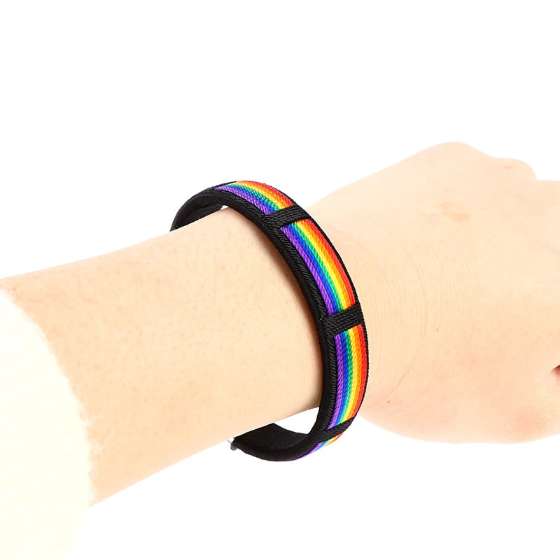 rainbow fabric bracelet