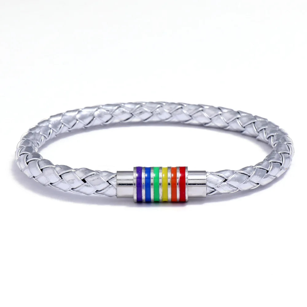 leather bracelet with spectrum color