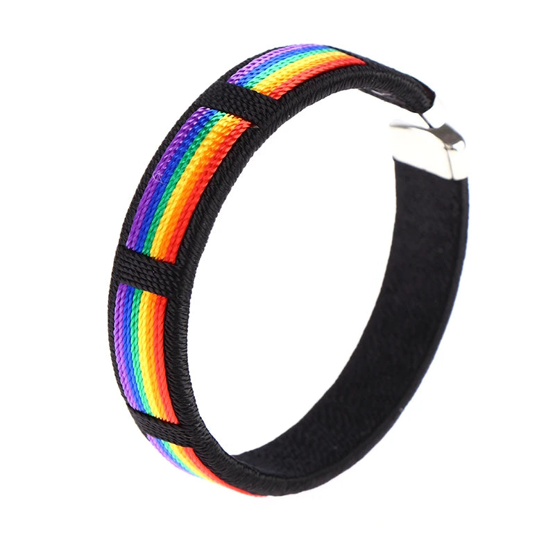 rainbow fabric bracelet