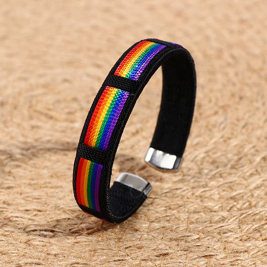 rainbow fabric bracelet