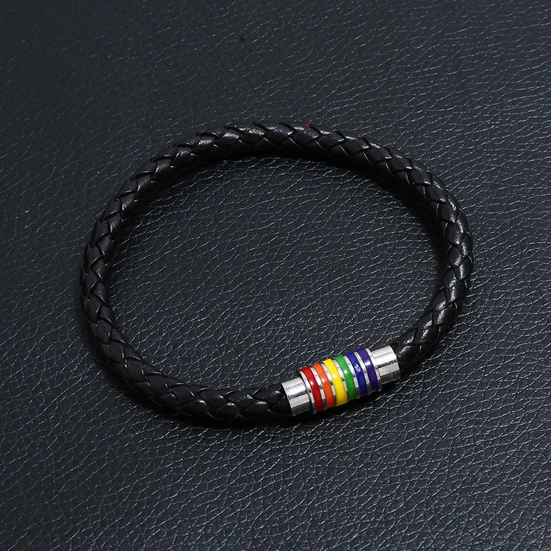 leather bracelet with spectrum color