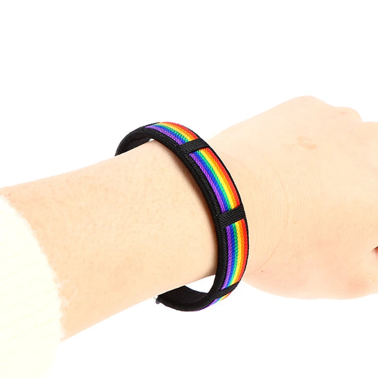 rainbow fabric bracelet