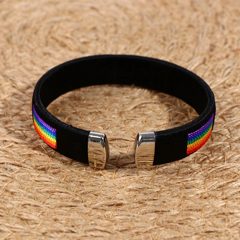 rainbow fabric bracelet