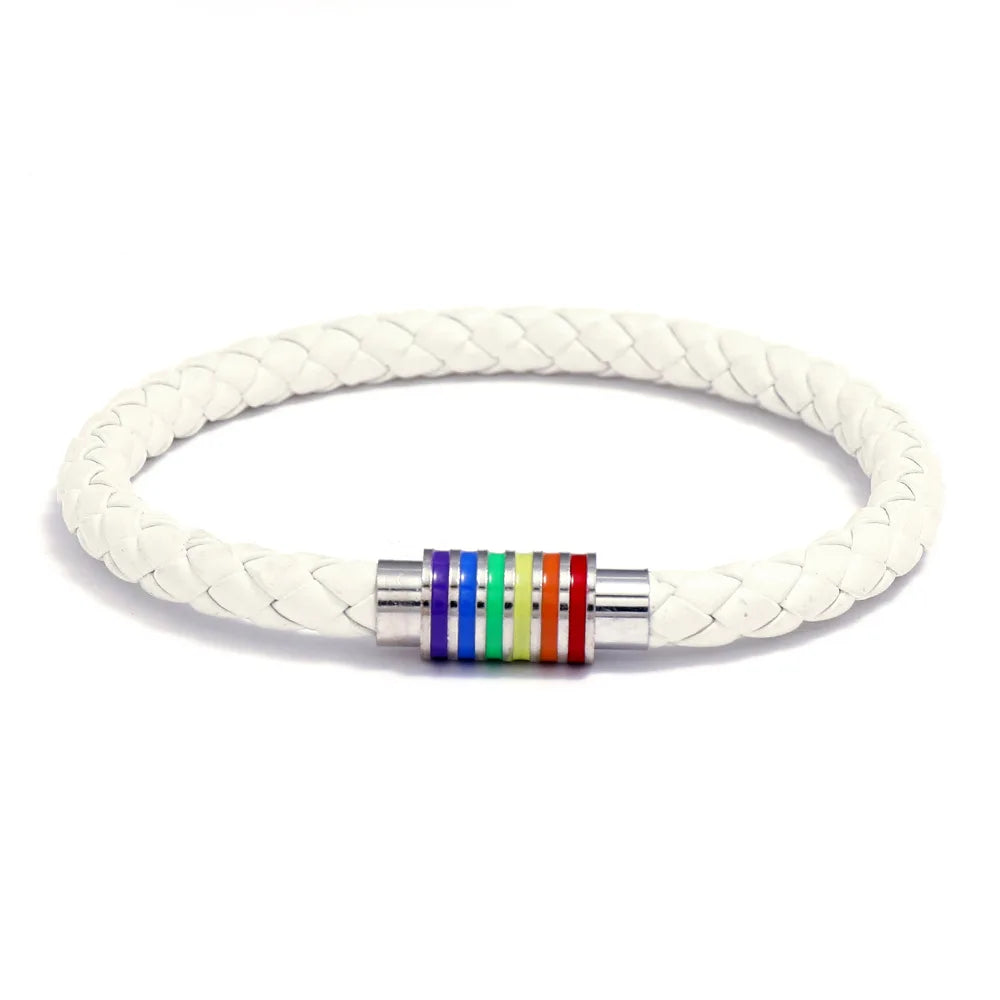 leather bracelet with spectrum color