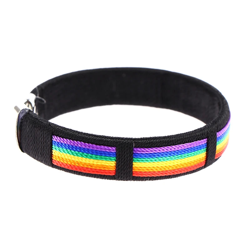 rainbow fabric bracelet